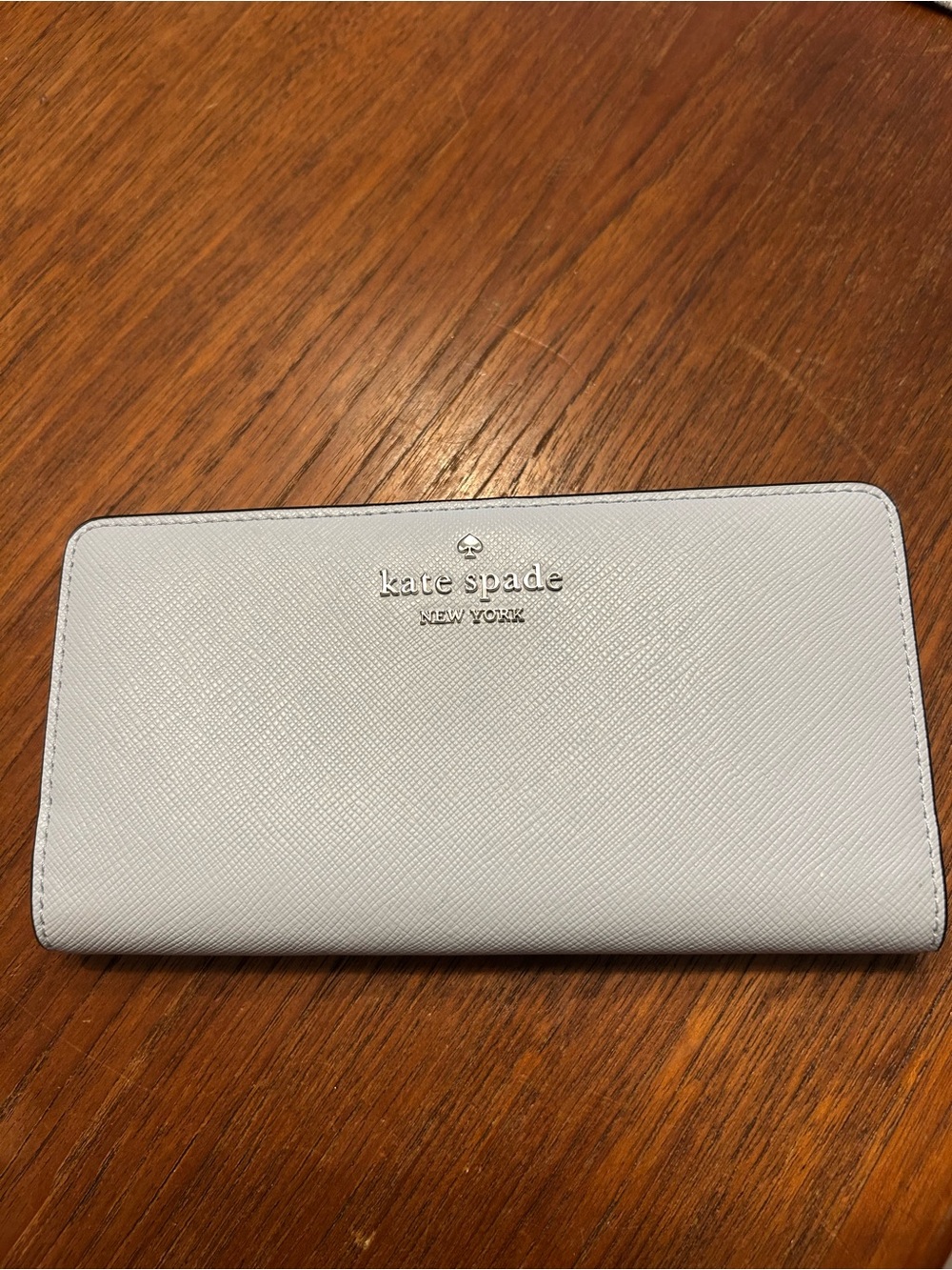 kate spade Pale baby blue  Leather Bifold Wallet